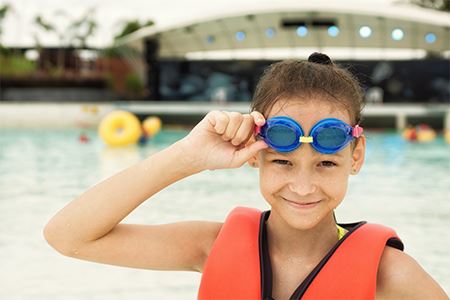 Child with goggles